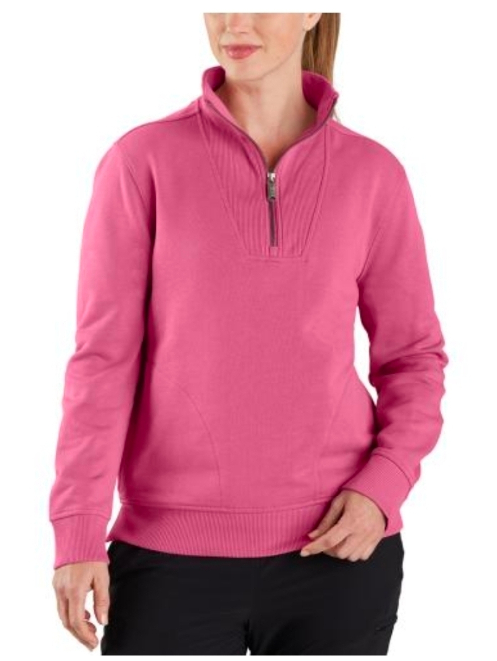 NWT Carhartt Womens Tencel Fiber Relaxed Fit Half-zip Mock Neck Sweatshirt SMALL